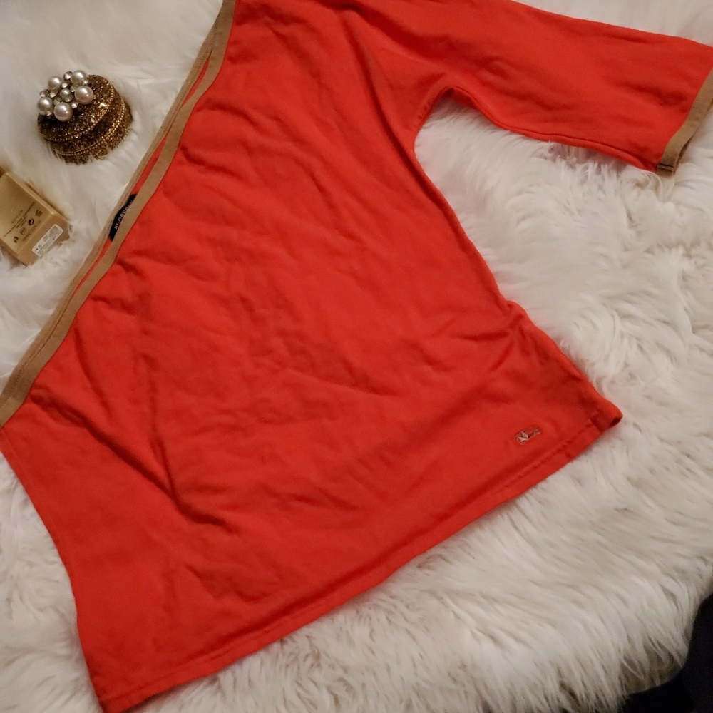 Burberry London off shoulder shirt.